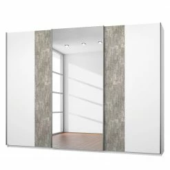 Rauch Blue Schwebetürenschrank Siegen - Alpinweiß / Steingrau