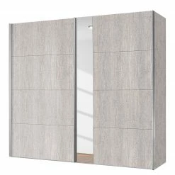 Express Möbel Schwebetürenschrank Madrid - Eiche Platin Dekor / Spiegelglass - Breite: 200 cm
