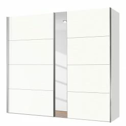 Express Möbel Schwebetürenschrank Madrid - Polarweiß / Spiegelglas - Breite: 200 cm