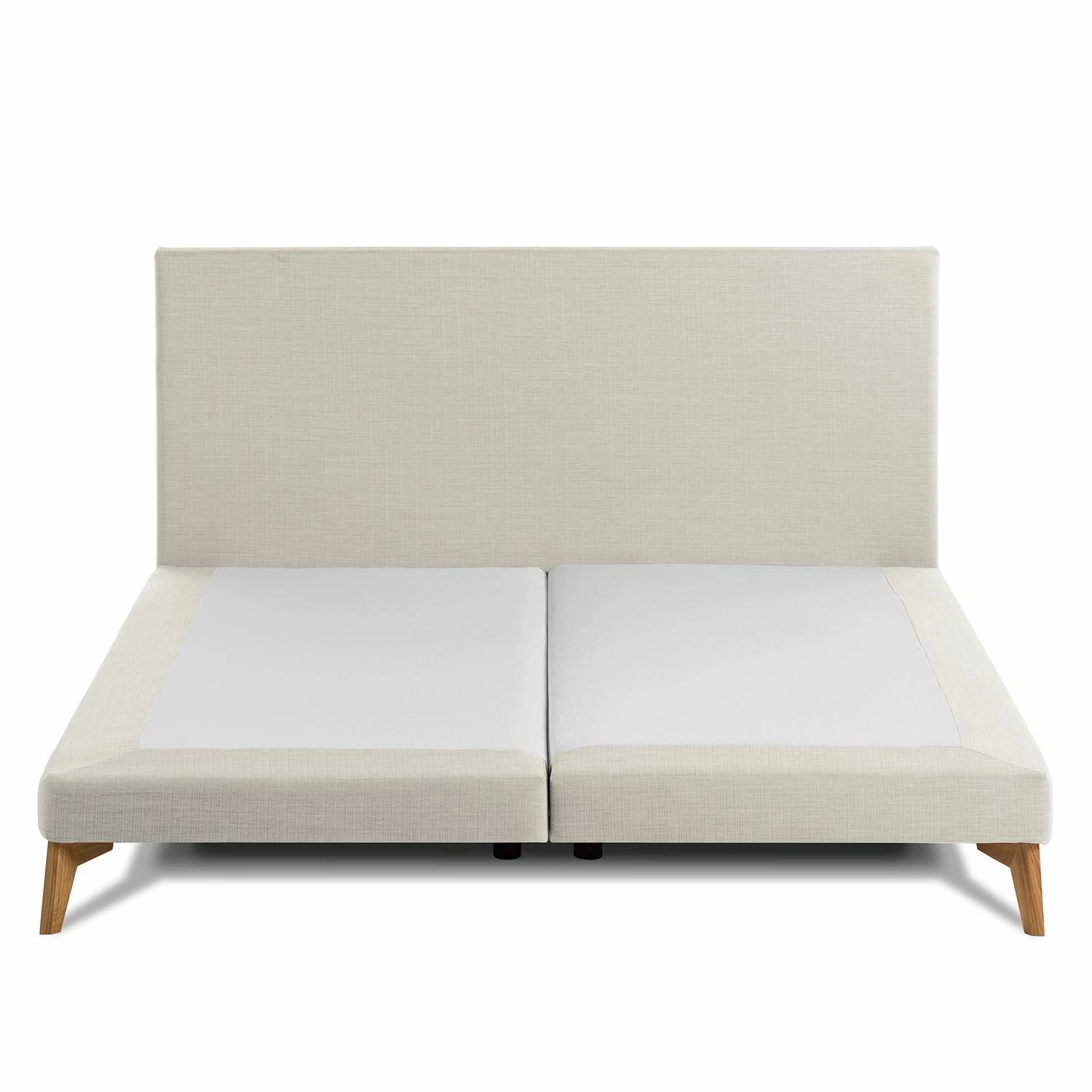 SmoodSpring Bett I - Webstoff / Eiche massiv - Creme - 180 x 200cm – Bild 6