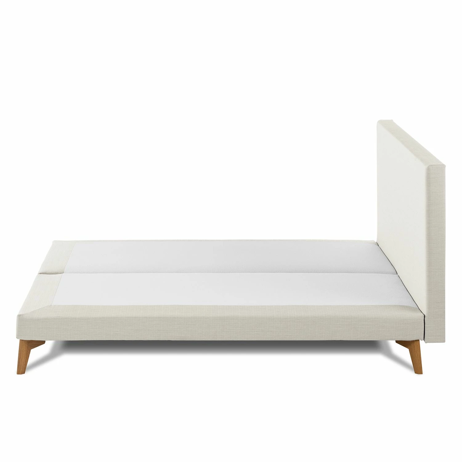 SmoodSpring Bett I - Webstoff / Eiche massiv - Creme - 180 x 200cm – Bild 7