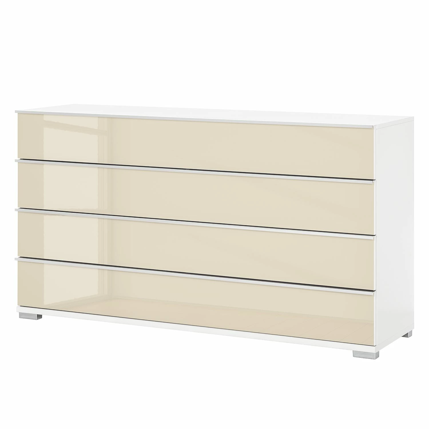 Wiemann Schubkastenkommode Chicago I - Alpinweiß / Glas Magnolie