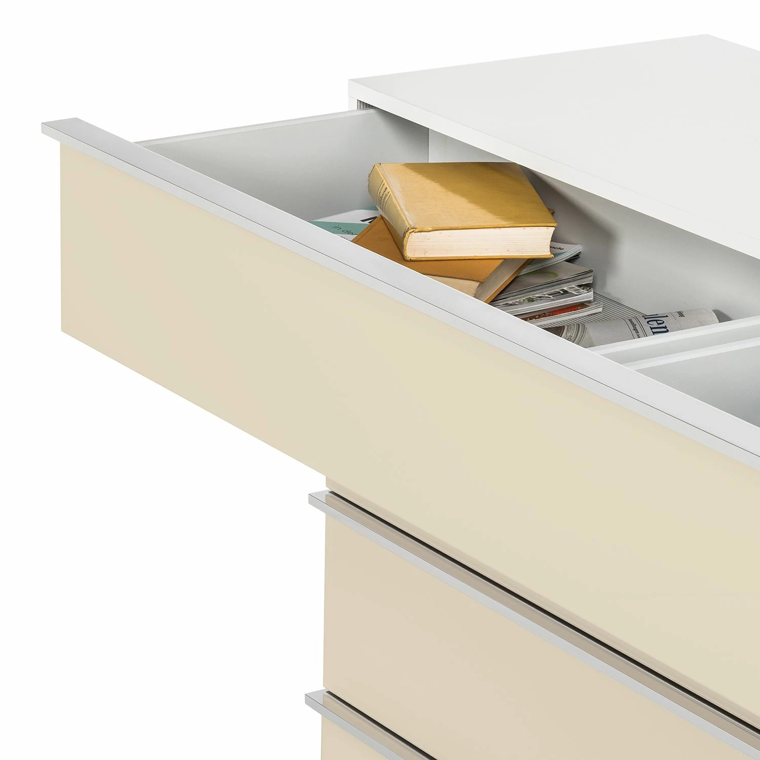 Wiemann Schubkastenkommode Chicago I - Alpinweiß / Glas Magnolie – Bild 5