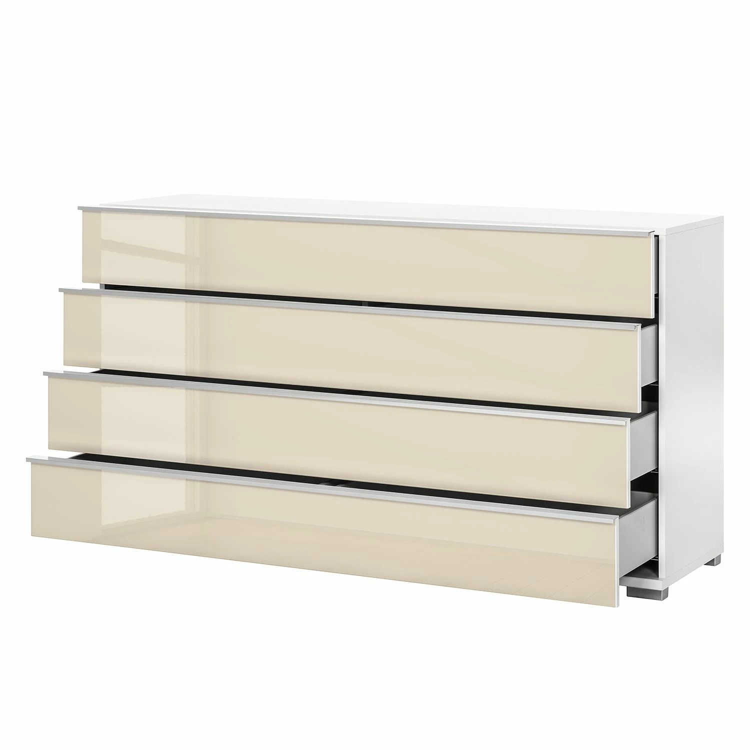 Wiemann Schubkastenkommode Chicago I - Alpinweiß / Glas Magnolie – Bild 3